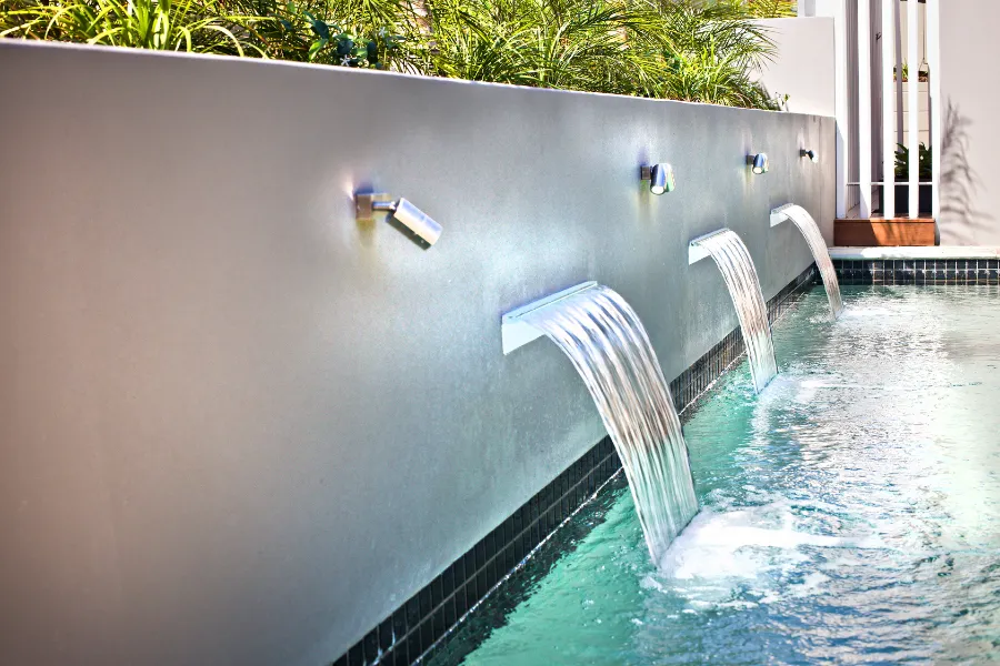 pool waterfall installation